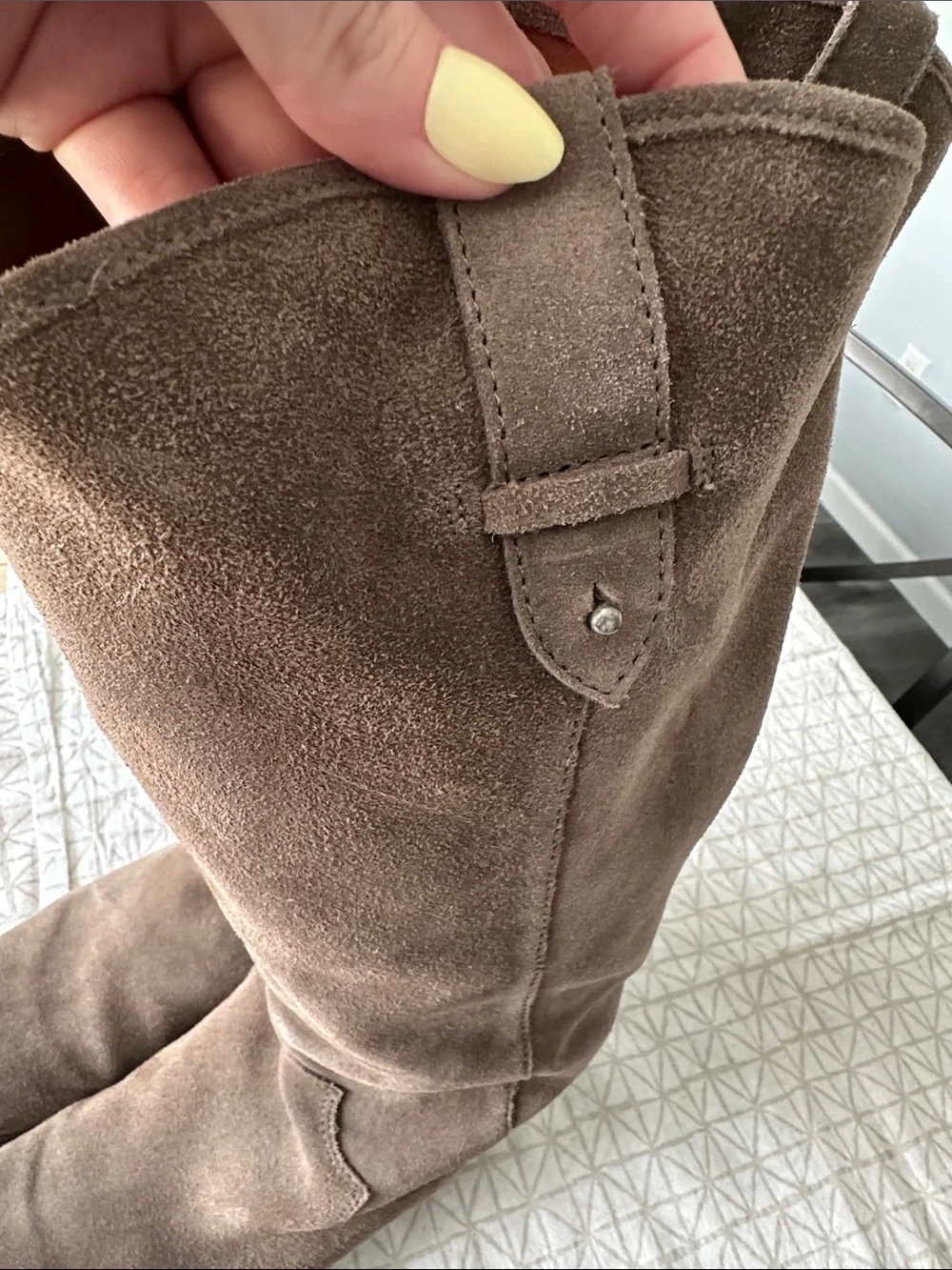FRYE AND CO. Taupe Suede Knee-High Boots